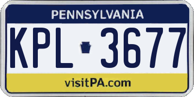 PA license plate KPL3677