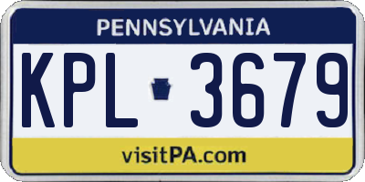 PA license plate KPL3679