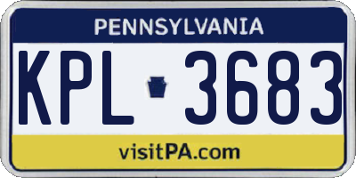PA license plate KPL3683
