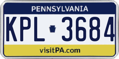 PA license plate KPL3684