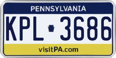 PA license plate KPL3686