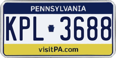 PA license plate KPL3688