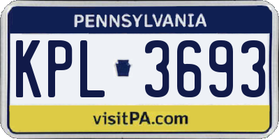 PA license plate KPL3693