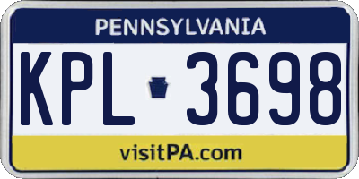 PA license plate KPL3698