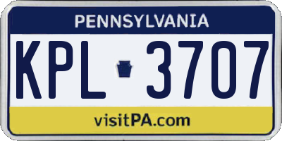 PA license plate KPL3707