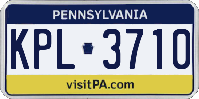 PA license plate KPL3710