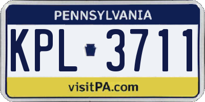 PA license plate KPL3711