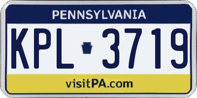 PA license plate KPL3719