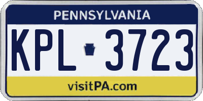 PA license plate KPL3723