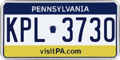 PA license plate KPL3730