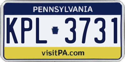 PA license plate KPL3731