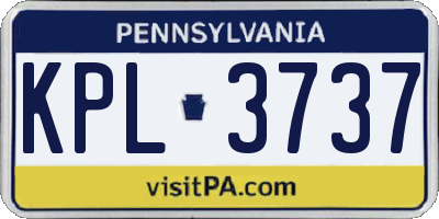 PA license plate KPL3737