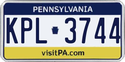 PA license plate KPL3744