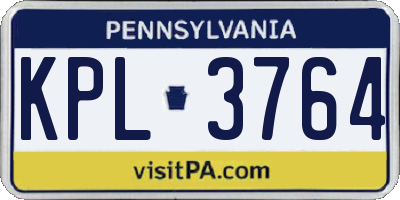 PA license plate KPL3764