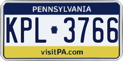 PA license plate KPL3766