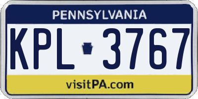 PA license plate KPL3767