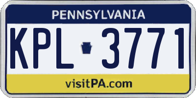 PA license plate KPL3771