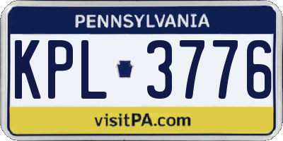 PA license plate KPL3776