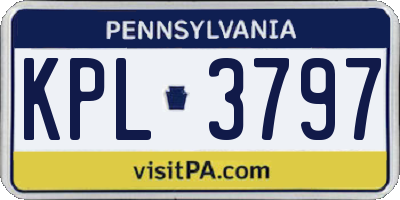 PA license plate KPL3797