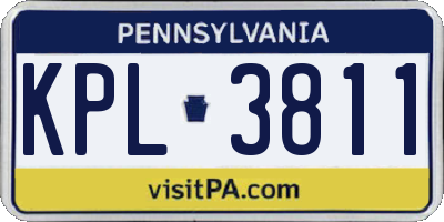 PA license plate KPL3811