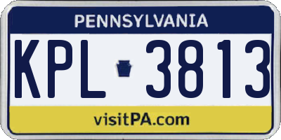 PA license plate KPL3813