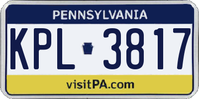 PA license plate KPL3817