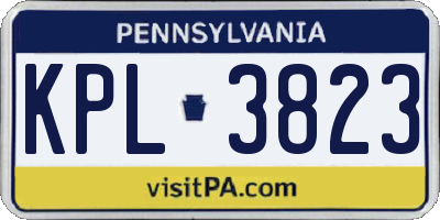 PA license plate KPL3823