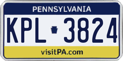 PA license plate KPL3824