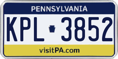 PA license plate KPL3852