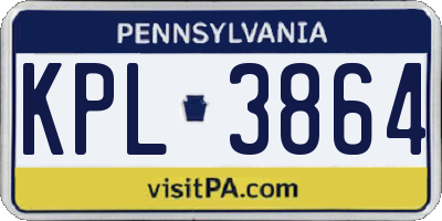 PA license plate KPL3864