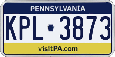 PA license plate KPL3873