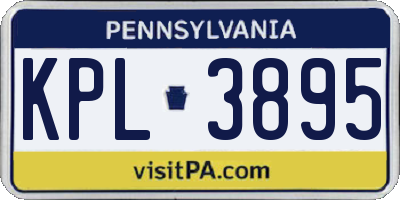 PA license plate KPL3895