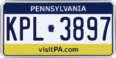 PA license plate KPL3897