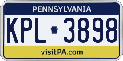 PA license plate KPL3898
