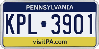 PA license plate KPL3901