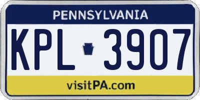 PA license plate KPL3907