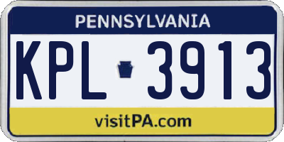 PA license plate KPL3913