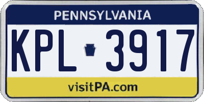 PA license plate KPL3917