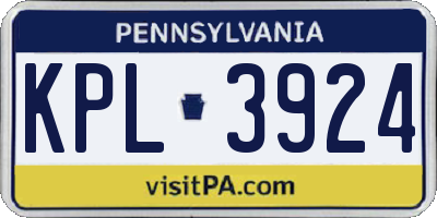 PA license plate KPL3924