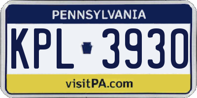 PA license plate KPL3930