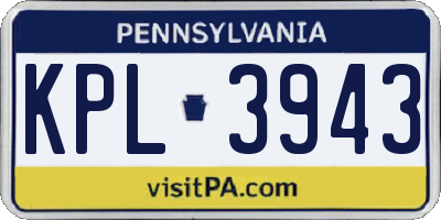 PA license plate KPL3943