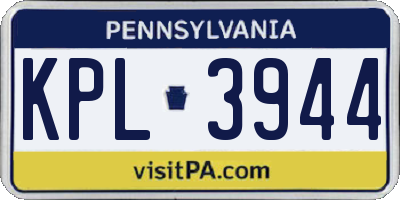 PA license plate KPL3944