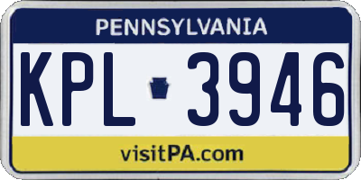 PA license plate KPL3946