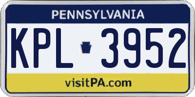PA license plate KPL3952