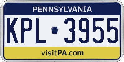 PA license plate KPL3955