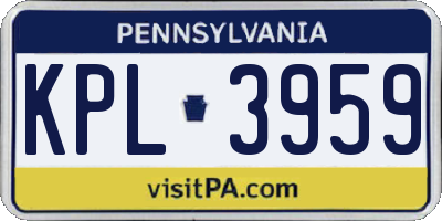 PA license plate KPL3959