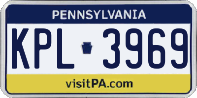 PA license plate KPL3969