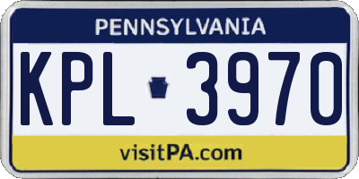 PA license plate KPL3970