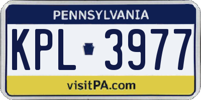 PA license plate KPL3977