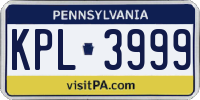 PA license plate KPL3999